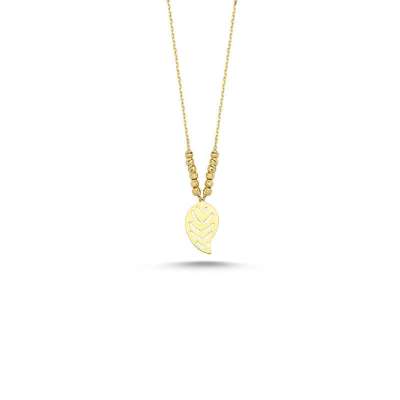 14 Ayar Altın Yaprak Figürlü Kolye - ENGİNGOLD