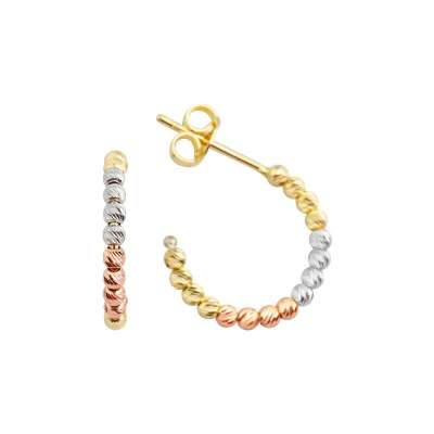 14 Ayar Altın Yarım Halka Dorika Küpe