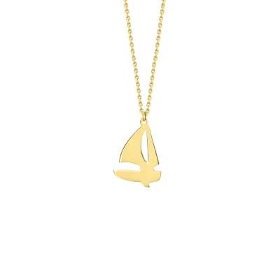 14 Ayar Altın Yelken Figürlü Kolye - ENGİNGOLD