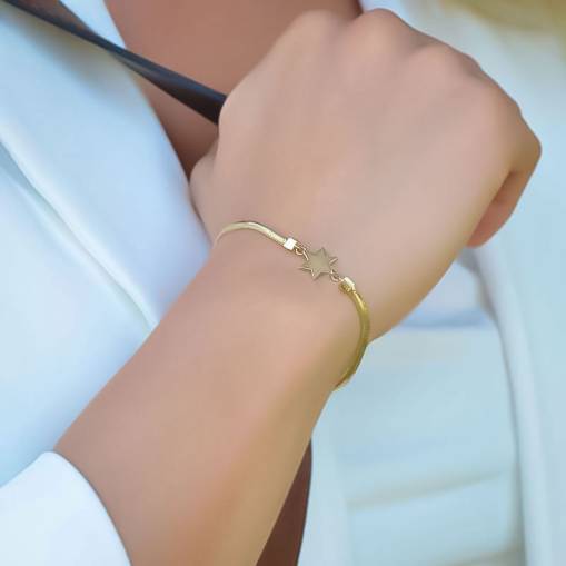 14 Ayar Altın Yıldız Bileklik - 2