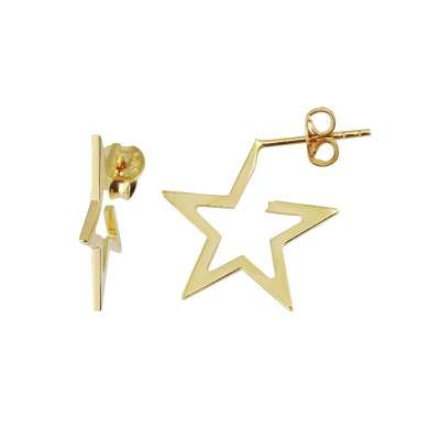 14 Ayar Altın Yıldız Küpe - ENGİNGOLD