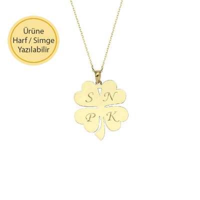 14 Ayar Altın Yonca Kolye