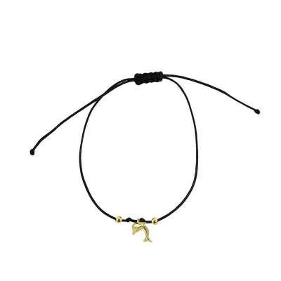 14 Ayar Altın Yunus Balığı İpli Bileklik - ENGİNGOLD