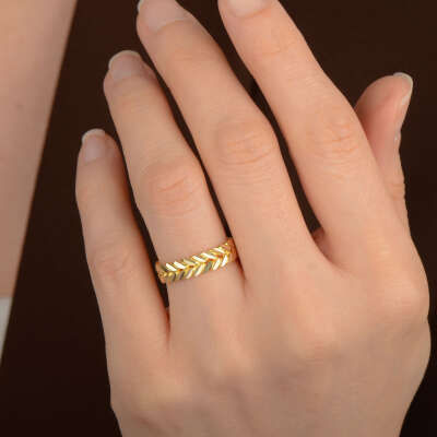 14 Ayar Başak Yüzük – Sarı Altın - 2