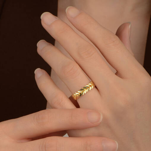 14 Ayar Başak Yüzük – Sarı Altın - 4