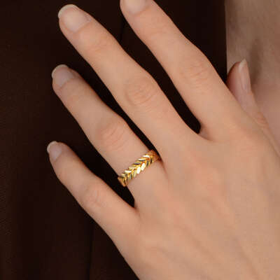 14 Ayar Başak Yüzük – Sarı Altın - 5