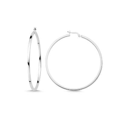 14 Ayar Beyaz Altın Halka Küpe