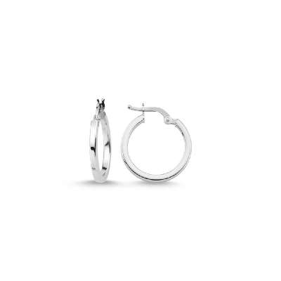 14 Ayar Beyaz Altın Halka Küpe