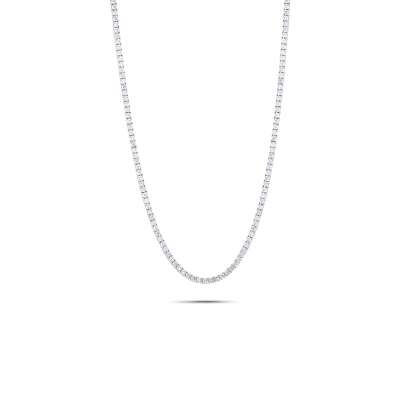 14 Ayar Beyaz Altın Suyolu Kolye - ENGİNGOLD SRD