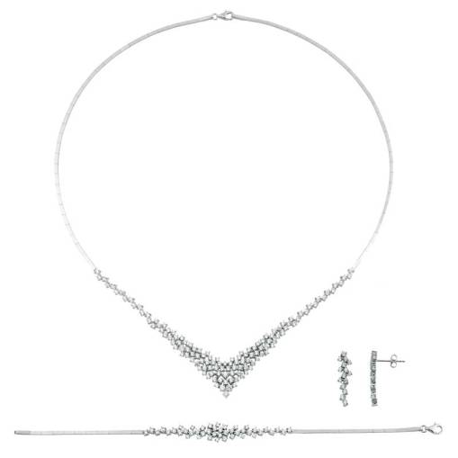 14 Ayar Beyaz Altın Taşlı Gerdanlık - 2
