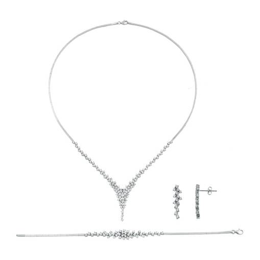 14 Ayar Beyaz Altın Taşlı Gerdanlık - 2