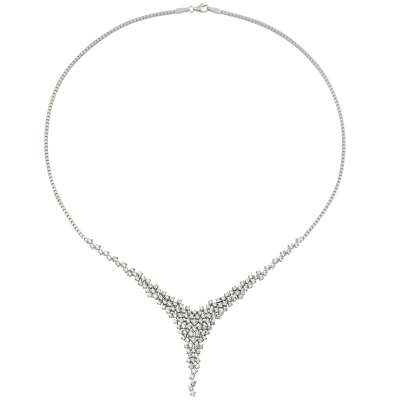 14 Ayar Beyaz Altın Taşlı Gerdanlık - ENGİNGOLD SRD