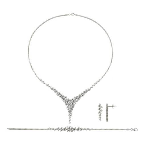 14 Ayar Beyaz Altın Taşlı Gerdanlık - 2