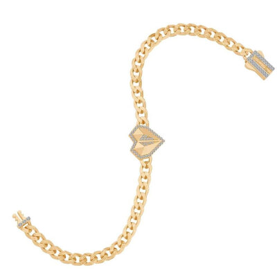 14 Ayar Çağla Ema Taşlı Kalp Gurmet Bileklik - 2