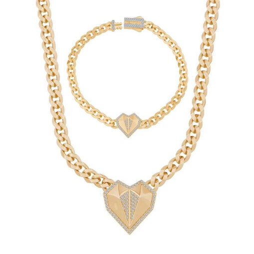 14 Ayar Çağla Ema Taşlı Kalp Gurmet Bileklik - 3