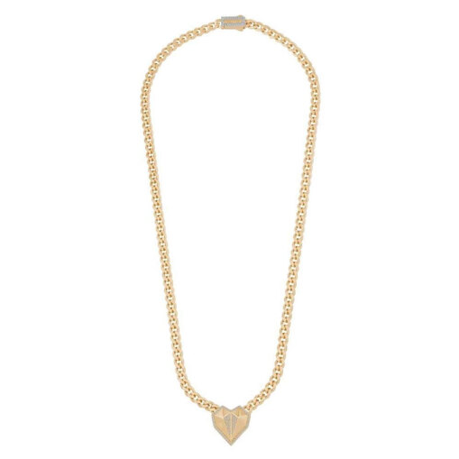 14 Ayar Çağla Ema Taşlı Kalp Gurmet Kolye - 2