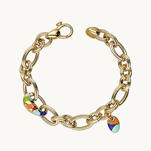 14 Ayar Cetaş Colore Renkli Mineli Bileklik 18 cm - 1