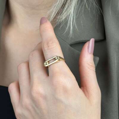 14 Ayar Minimal Ataş Yüzük - 3