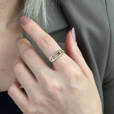 14 Ayar Minimal Ataş Yüzük - 4