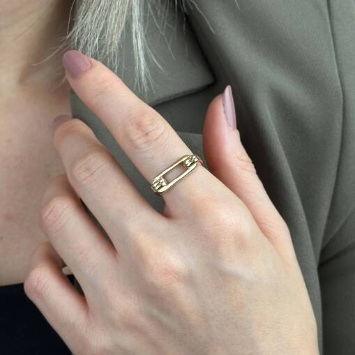 14 Ayar Minimal Ataş Yüzük - 4