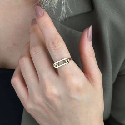 14 Ayar Minimal Ataş Yüzük - ENGİNGOLD RZG