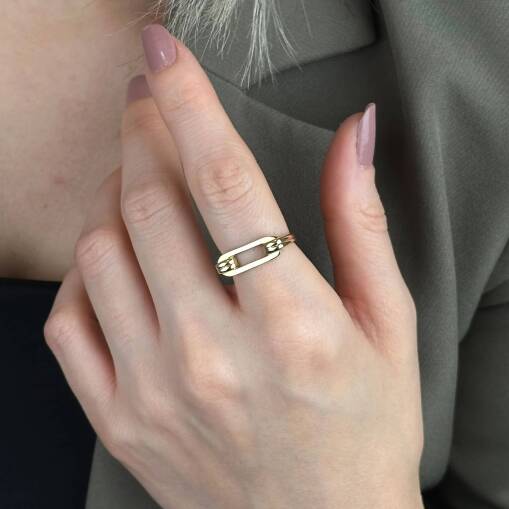 14 Ayar Minimal Ataş Yüzük - 1