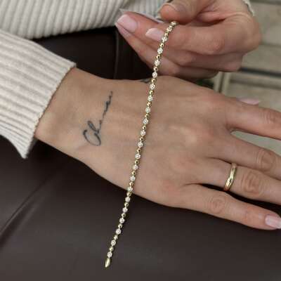 14 Ayar Point Taşlı Altın Bileklik – Minimal Zarafet - ENGİNGOLD ALN