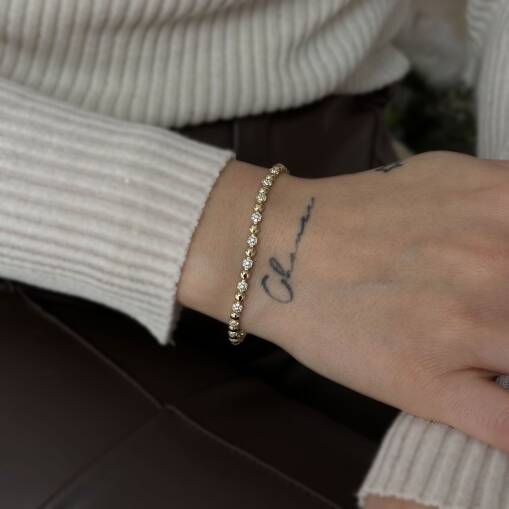 14 Ayar Point Taşlı Altın Bileklik – Minimal Zarafet - 3