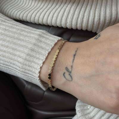 14 Ayar Pullu Bileklik Altın – Minimal ve Zarif Model - 3