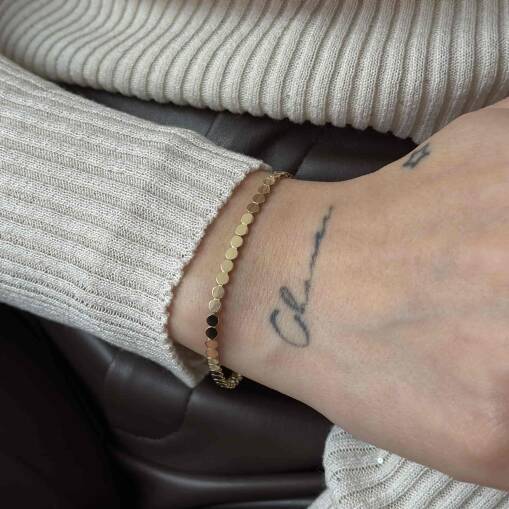 14 Ayar Pullu Bileklik Altın – Minimal ve Zarif Model - 3