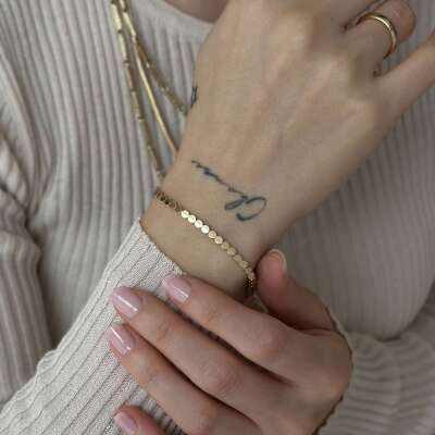 14 Ayar Pullu Bileklik Altın – Minimal ve Zarif Model - 2