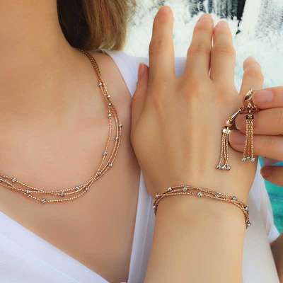 14 Ayar Rose Altın Dorikalı Küpe - 3