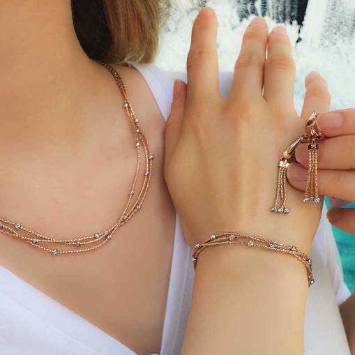 14 Ayar Rose Altın Dorikalı Küpe - 3