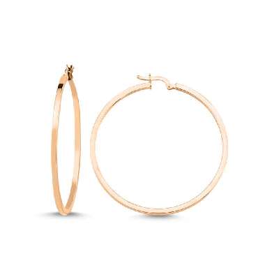 14 Ayar Rose Altın Halka Küpe