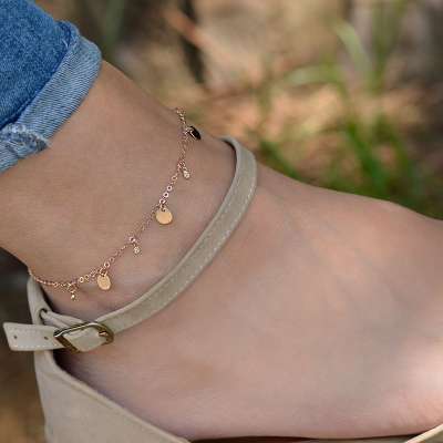 14 Ayar Rose Altın Pullu Halhal