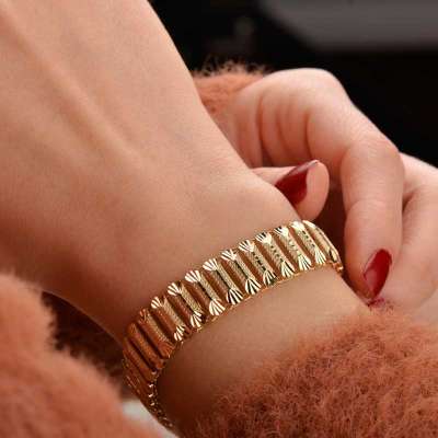 14 Ayar Sade Altın Bileklik - 1