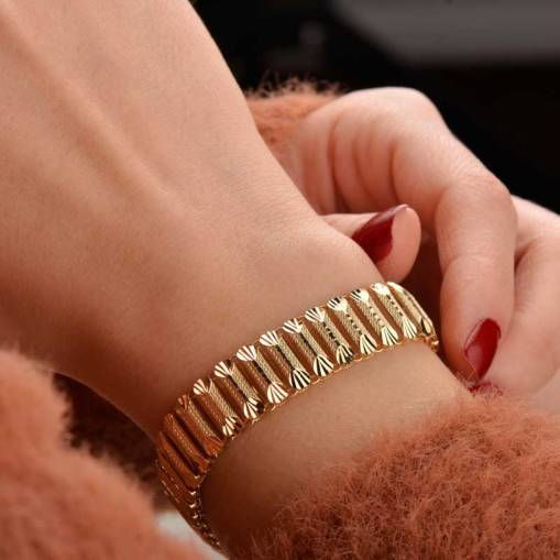 14 Ayar Sade Altın Bileklik - 1