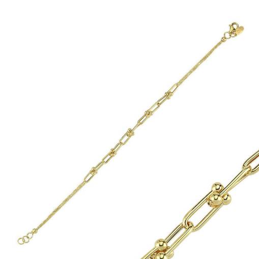 14 Ayar Sade Altın Halka Bileklik - 1