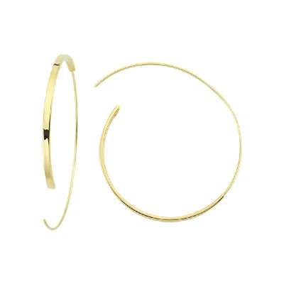 14 Ayar Sade Altın Halka Küpe - ENGİNGOLD