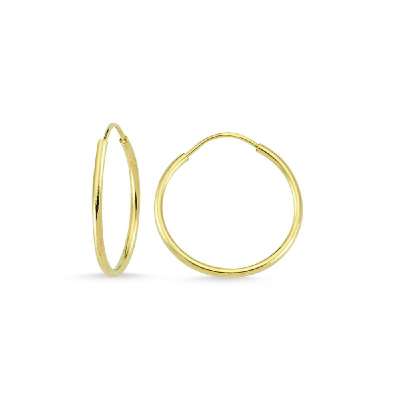 14 Ayar Sade Altın Halka Küpe - ENGİNGOLD