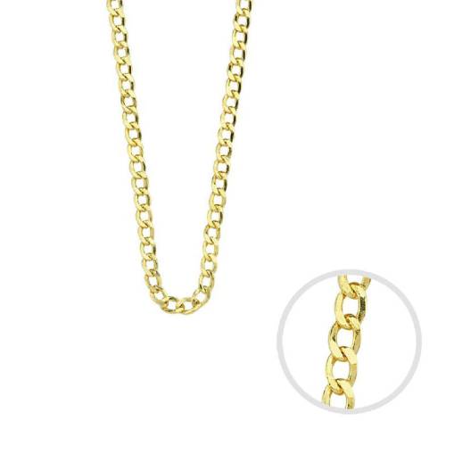 14 Ayar Sade Altın Halka Zincir Kolye - 1