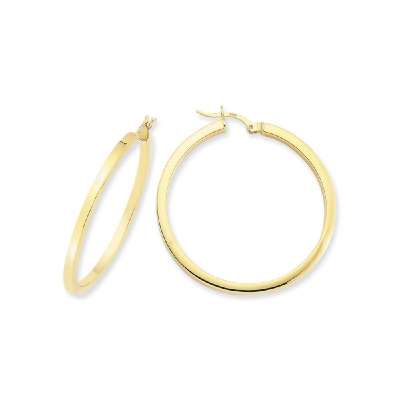 14 Ayar Sade Altın Taşsız Halka Küpe - ENGİNGOLD ARP