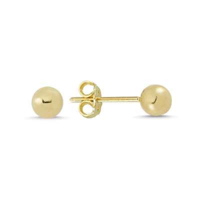 14 Ayar Sade Altın Top Küpe 4-5mm - ENGİNGOLD ANT