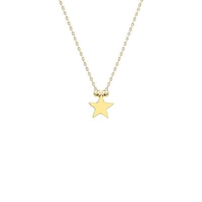 14 Ayar Sade Altın Yıldız Kolye - 2