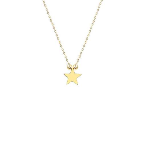 14 Ayar Sade Altın Yıldız Kolye - 2