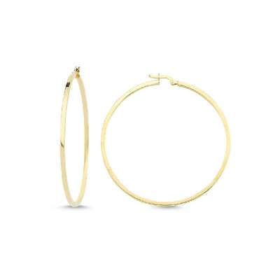 14 Ayar Sarı Altın Halka Küpe