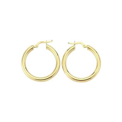 14 Ayar Sarı Altın Halka Küpe