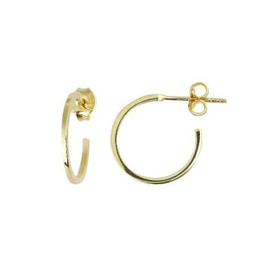 14 Ayar Sarı Altın Halka Küpe - ENGİNGOLD