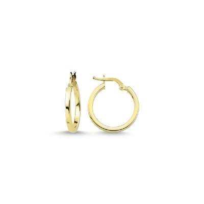 14 Ayar Sarı Altın Halka Küpe