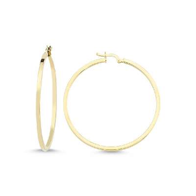 14 Ayar Sarı Altın Halka Küpe